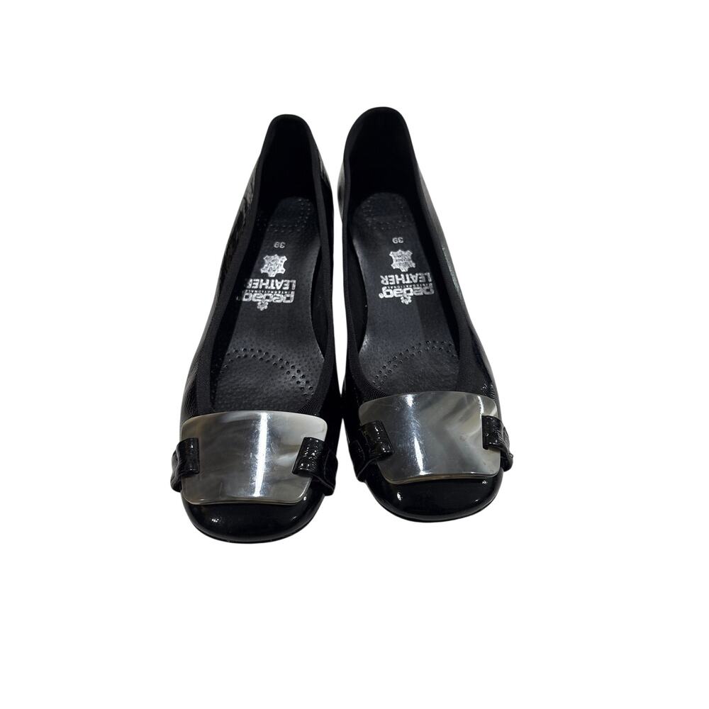 Pedag International Women’s US 8 Black Patent Leather Ballet Buckle Comfort